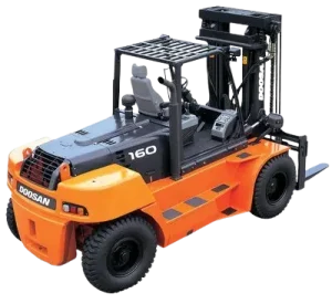 16 ton forklift lifting heavy cargo at construction site in Abu Dhabi – Mine Stone Transport