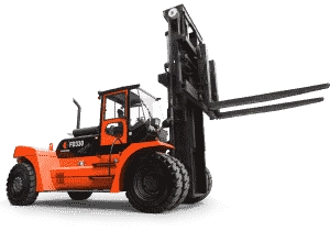 20 Ton forklift lifting heavy industrial load at Abu Dhabi site – Mine Stone