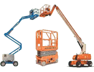 Mine Stone manlift at construction site – Contact for rental inquiries in Abu Dhabi