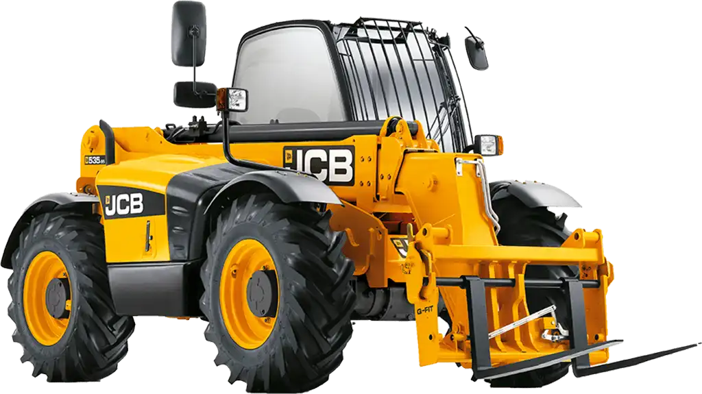 Boom loader lifting materials at construction site in Abu Dhabi – Mine Stone Equipment