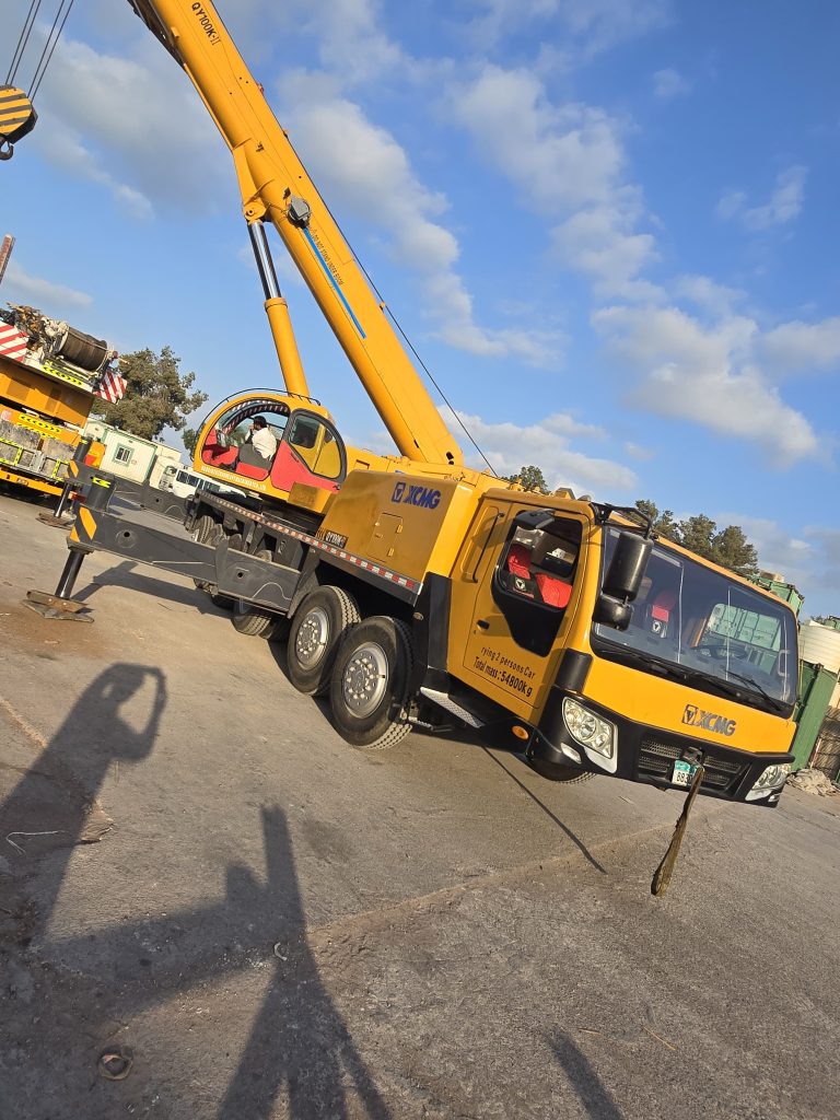 Mine Stone mobile crane used for lifting and moving heavy materials on construction and industrial job sites.
